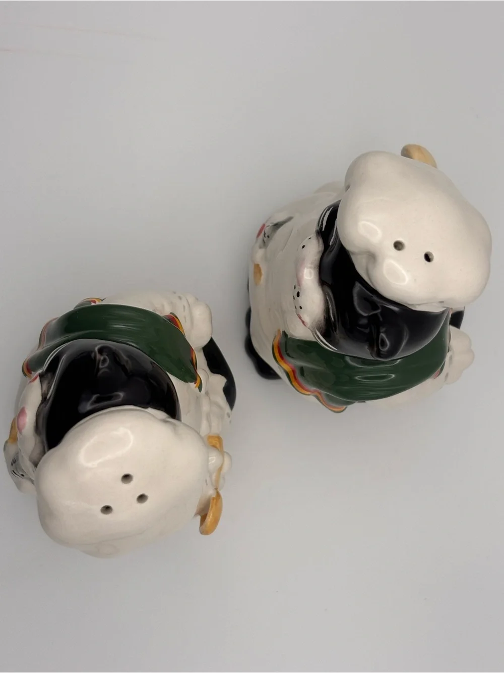 Vintage Black and White Cats Chef Ceramic Set of Salt and Pepper Shakers